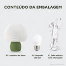 Abajur de Mesa Cogumelo Espiral com Lâmpada LED Bivolt