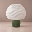 Abajur de Mesa Cogumelo Espiral verde oliva – apagado
