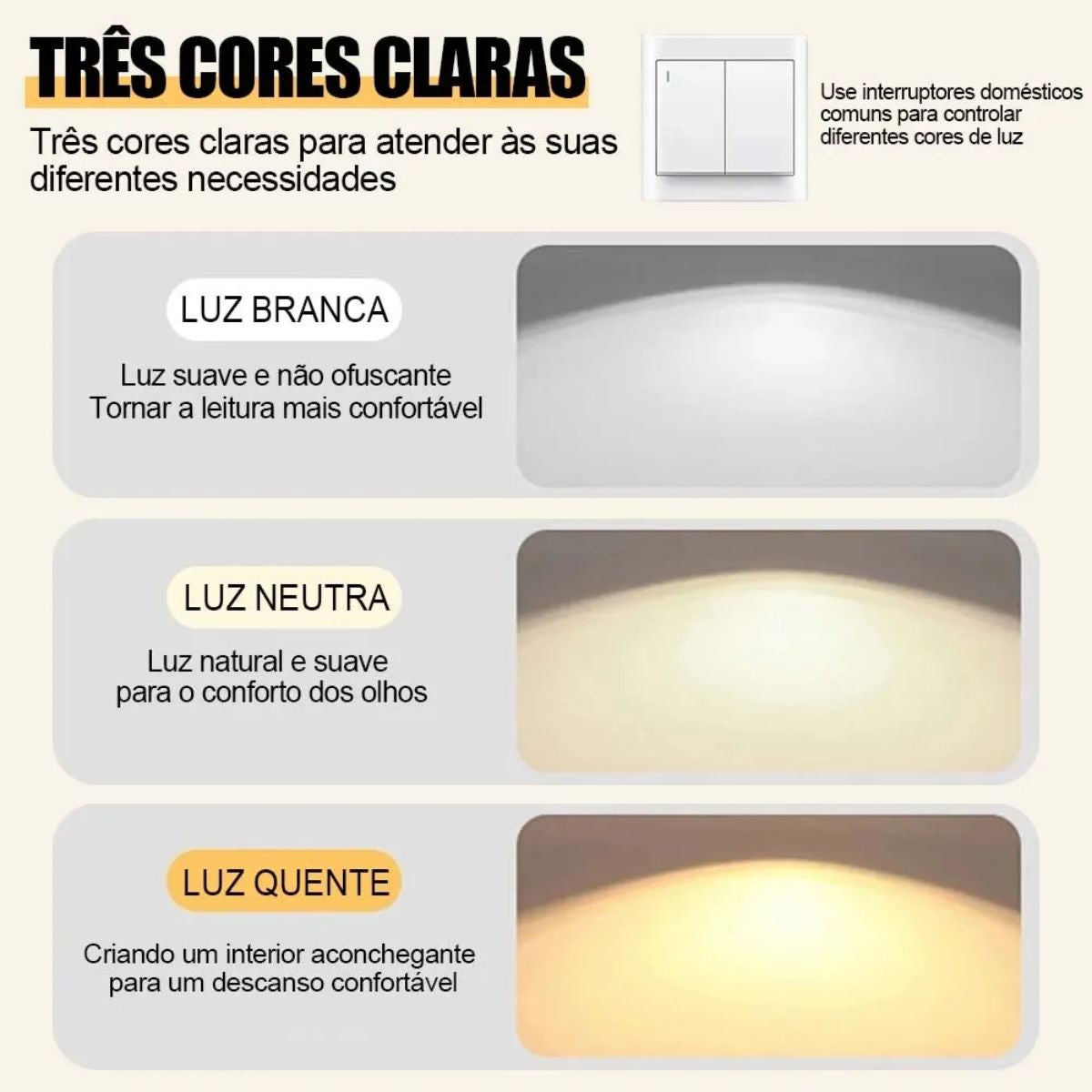 Pendente com 3 Cores de Luz