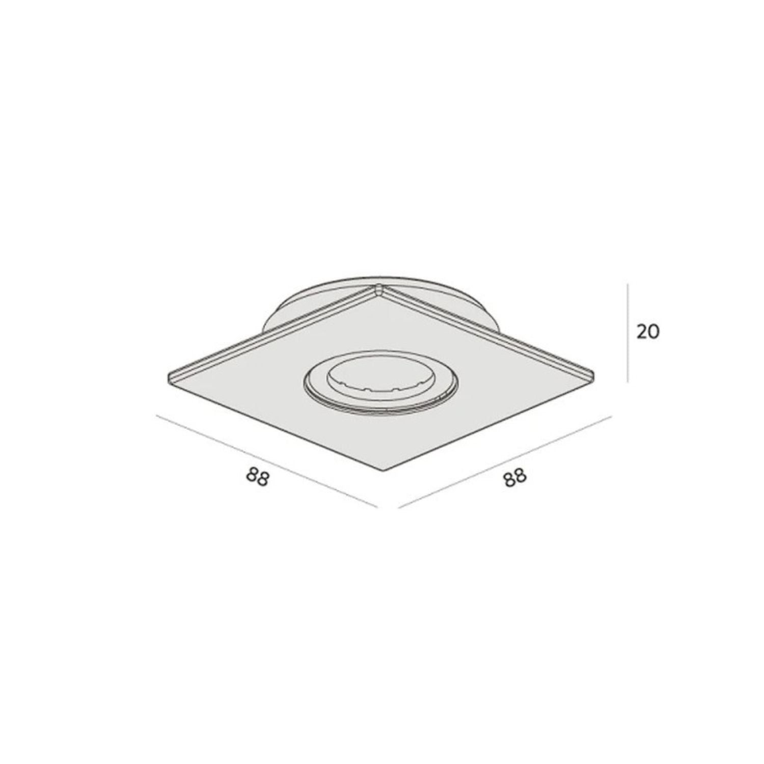 Spot Embutir Orientável Quadrado Face Plana Mini Dicróica  - Interlight 0072